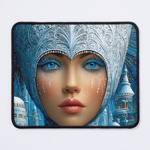 Item preview, Enchanting Elegant Woman in Frosty Blue Wonderland designed and sold by Artessie.