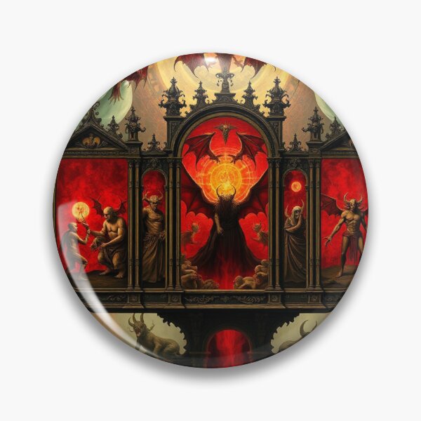 Item preview, Depiction of the layers of Hell fantastical artwork designed and sold by Vintage Designs +.