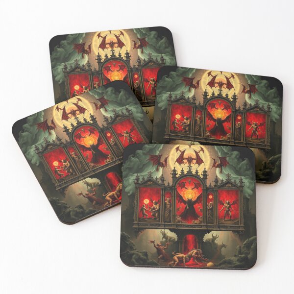 Item preview, Depiction of the layers of Hell fantastical artwork designed and sold by Vintage Designs +.