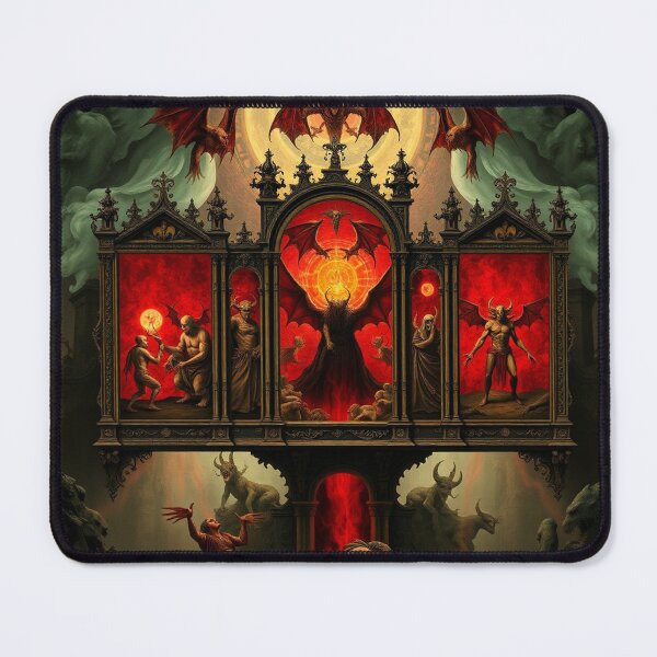 Item preview, Depiction of the layers of Hell fantastical artwork designed and sold by Vintage Designs +.
