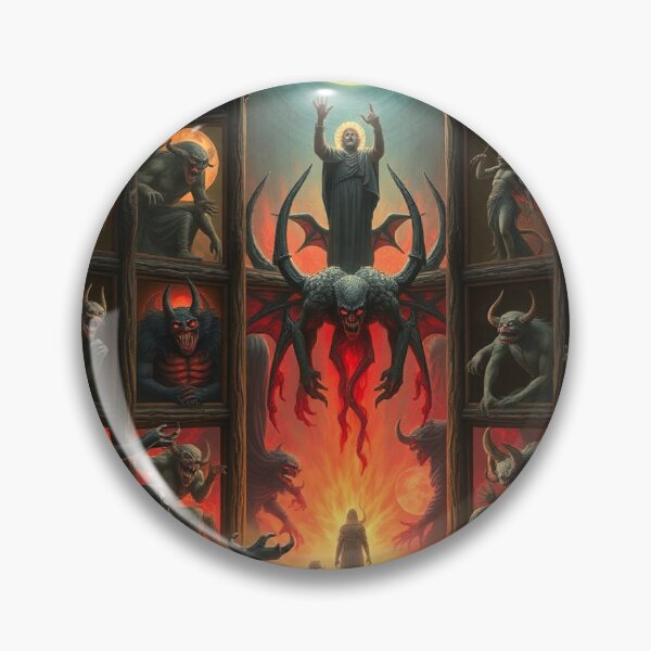 Item preview, Depiction of the layers of Hell fantastical artwork designed and sold by Vintage Designs +.