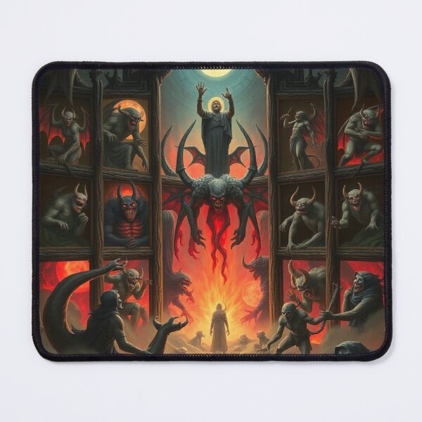 Item preview, Depiction of the layers of Hell fantastical artwork designed and sold by Vintage Designs +.
