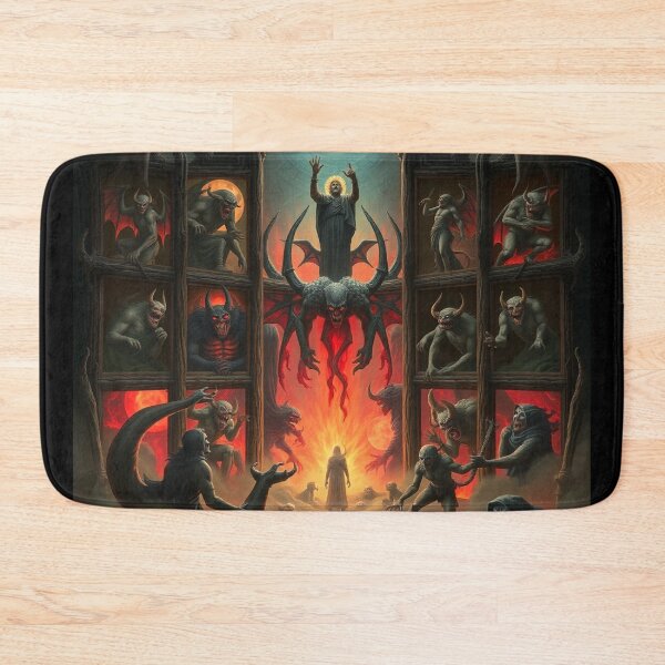 Item preview, Depiction of the layers of Hell fantastical artwork designed and sold by Vintage Designs +.