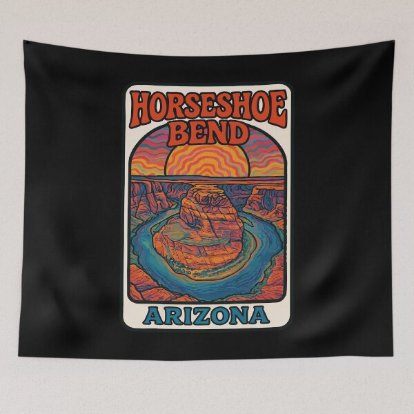 Item preview, Horseshoe Bend Arizona Retro Trippy Travel designed and sold by TomFrontierArt.