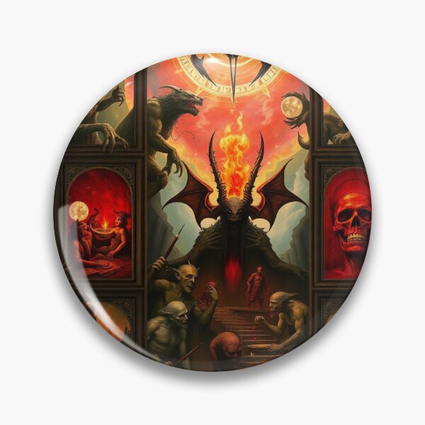 Item preview, Depiction of the layers of Hell fantastical artwork designed and sold by Vintage Designs +.