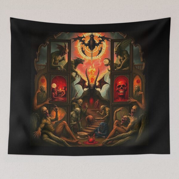Item preview,  Depiction of the layers of Hell fantastical artwork designed and sold by Vintage Designs +.