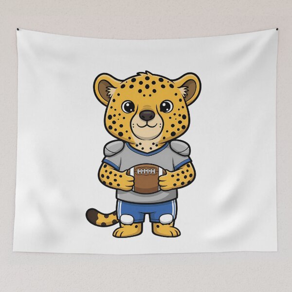 Item preview, Cute Cheetah Football Player Cartoon designed and sold by k3rstman1.