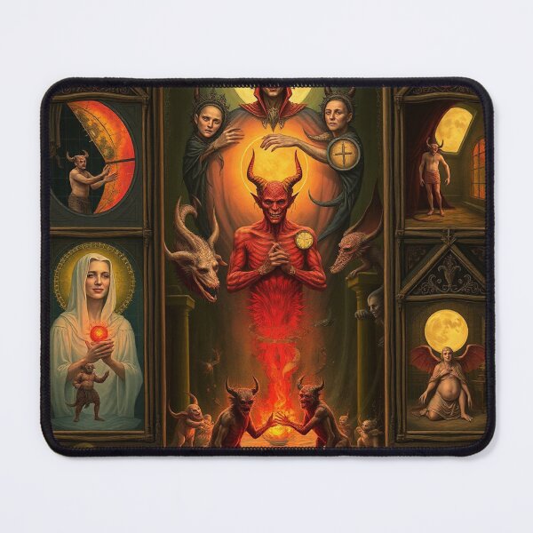 Item preview, Depiction of the layers of Hell fantastical artwork designed and sold by Vintage Designs +.