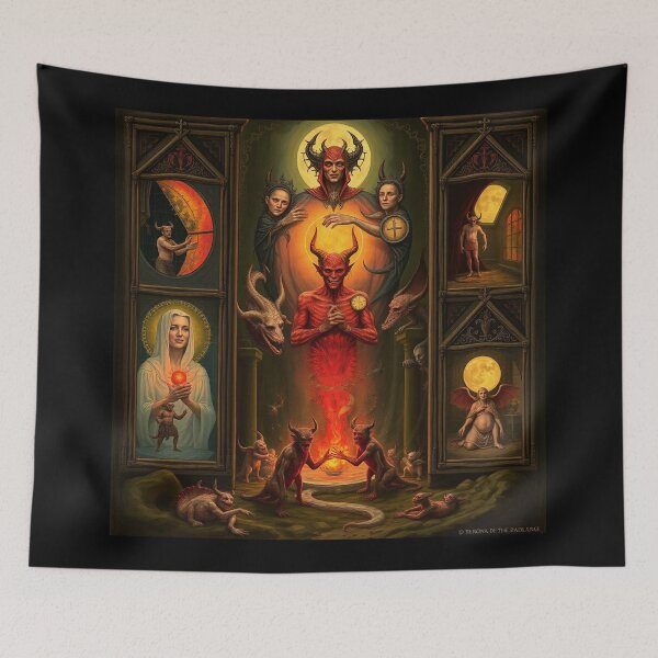 Item preview, Depiction of the layers of Hell fantastical artwork designed and sold by Vintage Designs +.