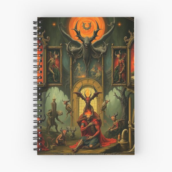 Item preview, Depiction of the layers of Hell fantastical artwork designed and sold by Vintage Designs +.