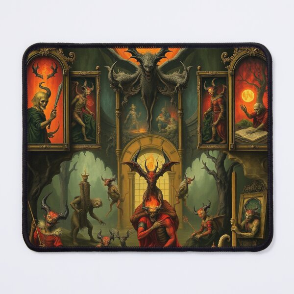 Item preview, Depiction of the layers of Hell fantastical artwork designed and sold by Vintage Designs +.