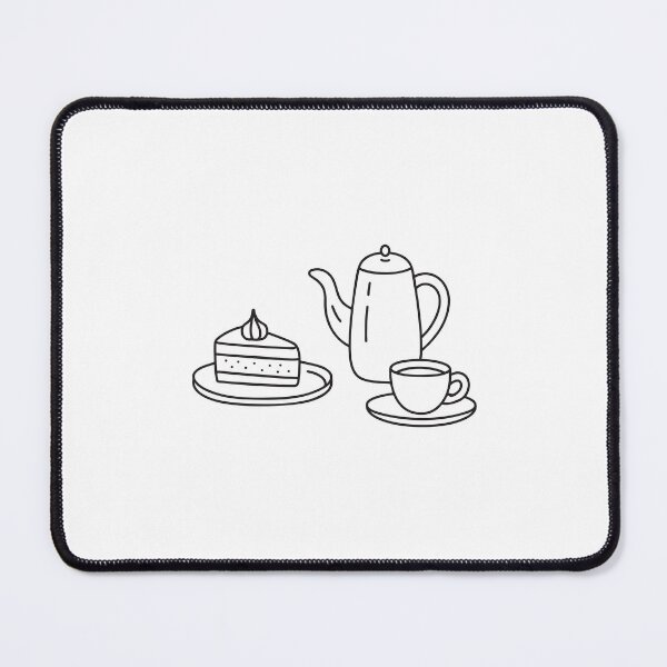 Item preview, A tea set arranged neatly beside a slice of cake on a dish designed and sold by rasagamastore.