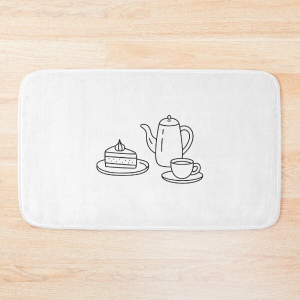 Item preview, A tea set arranged neatly beside a slice of cake on a dish designed and sold by rasagamastore.