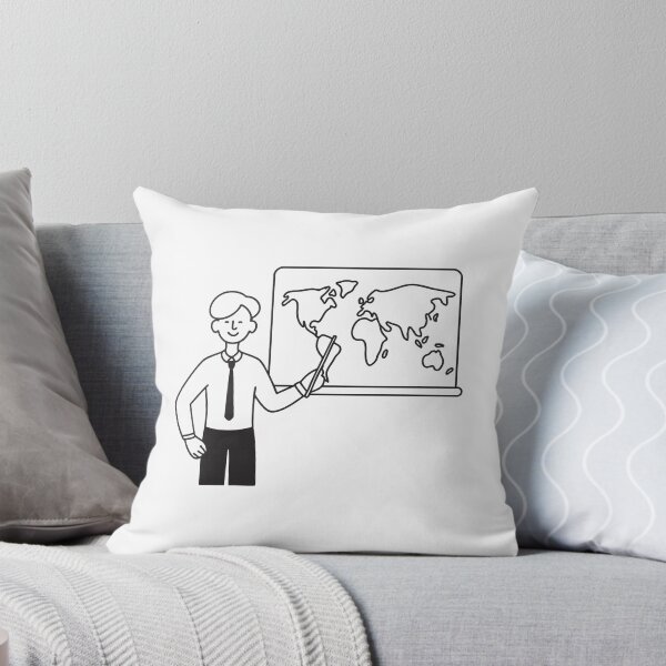 Item preview, A teacher holding a pointer near a world map on the wall designed and sold by rasagamastore.