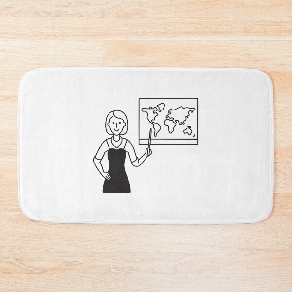 Item preview, A teacher holding a pointer near a world map on the wall designed and sold by rasagamastore.