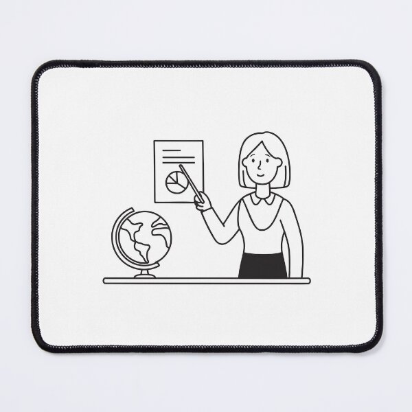 Item preview, A teacher pointing at a diagram beside a table with globe designed and sold by rasagamastore.