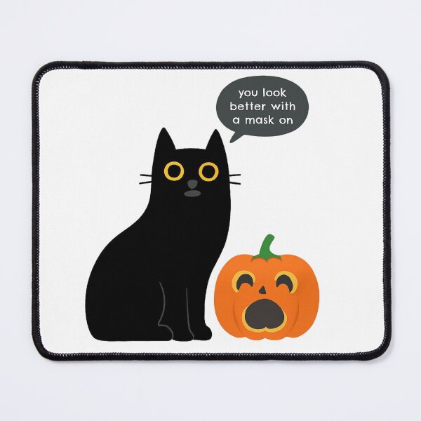 Item preview, Humorous Black Cat and Pumpkin Halloween Illustration designed and sold by RuweisVibes.