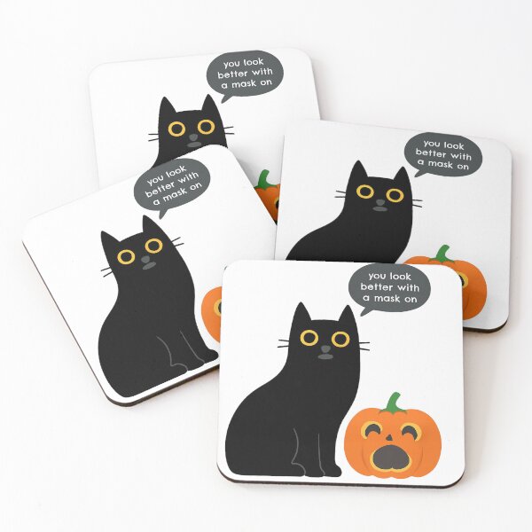 Item preview, Humorous Black Cat and Pumpkin Halloween Illustration designed and sold by RuweisVibes.
