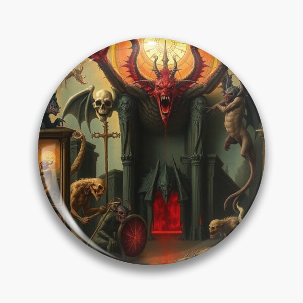 Item preview, Depiction of the layers of Hell fantastical artwork designed and sold by Vintage Designs +.