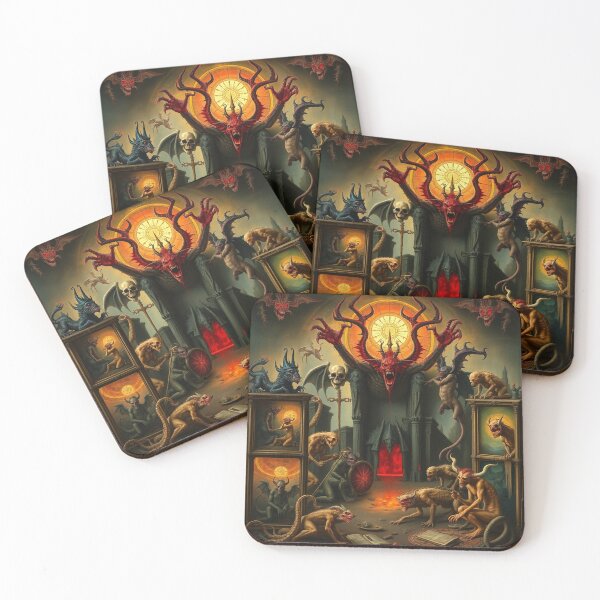 Item preview, Depiction of the layers of Hell fantastical artwork designed and sold by Vintage Designs +.