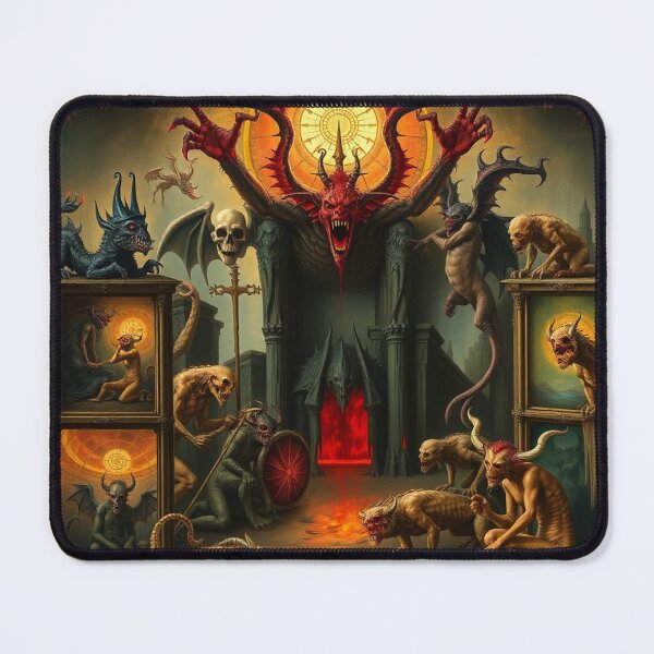 Item preview, Depiction of the layers of Hell fantastical artwork designed and sold by Vintage Designs +.