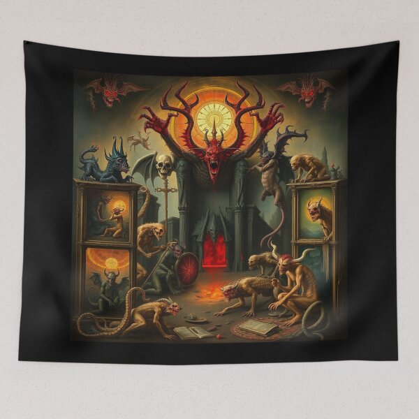 Item preview, Depiction of the layers of Hell fantastical artwork designed and sold by Vintage Designs +.