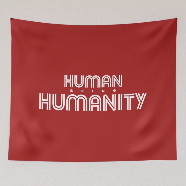 Item preview, Human Being Humanity Words Art in Bright White Colour designed and sold by activlifewear.