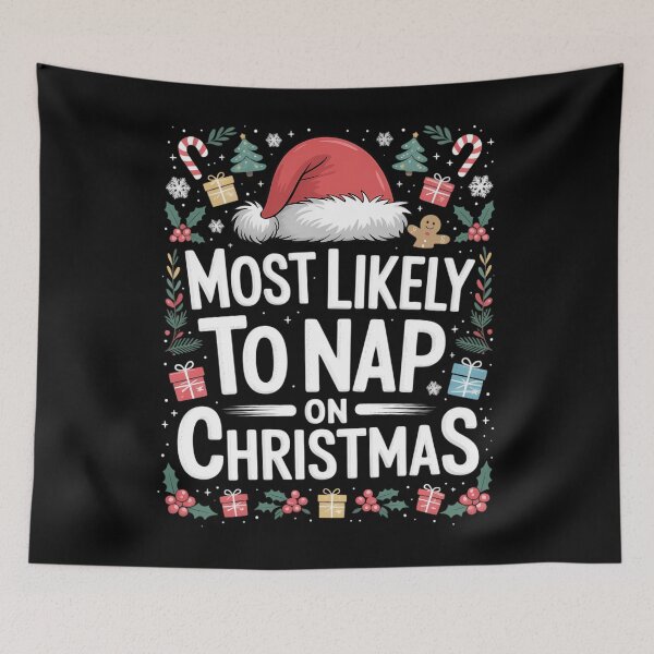 Item preview, Most Likely To Nap On Christmas Funny Family Christmas designed and sold by brynatshop.