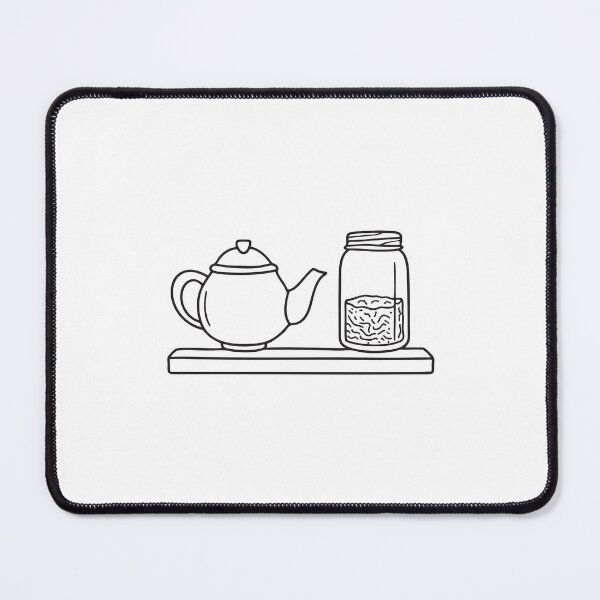 Item preview, A teapot placed near a jar of tea leaves on a shelf designed and sold by rasagamastore.