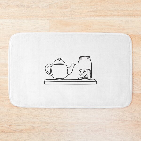 Item preview, A teapot placed near a jar of tea leaves on a shelf designed and sold by rasagamastore.