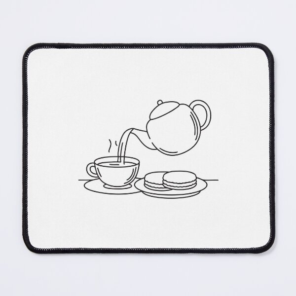 Item preview, A teapot pouring tea into a cup near a plate of biscuits designed and sold by rasagamastore.