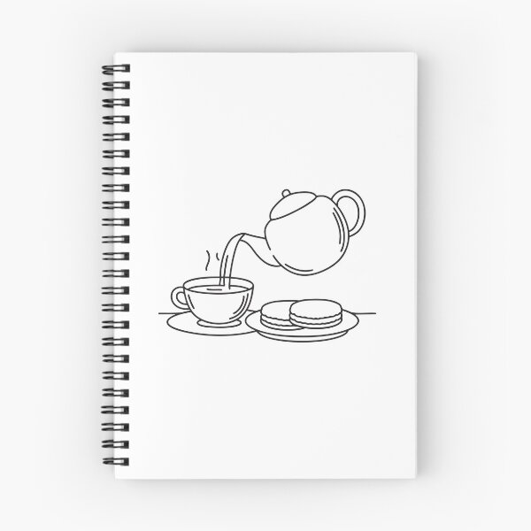 Item preview, A teapot pouring tea into a cup near a plate of biscuits designed and sold by rasagamastore.