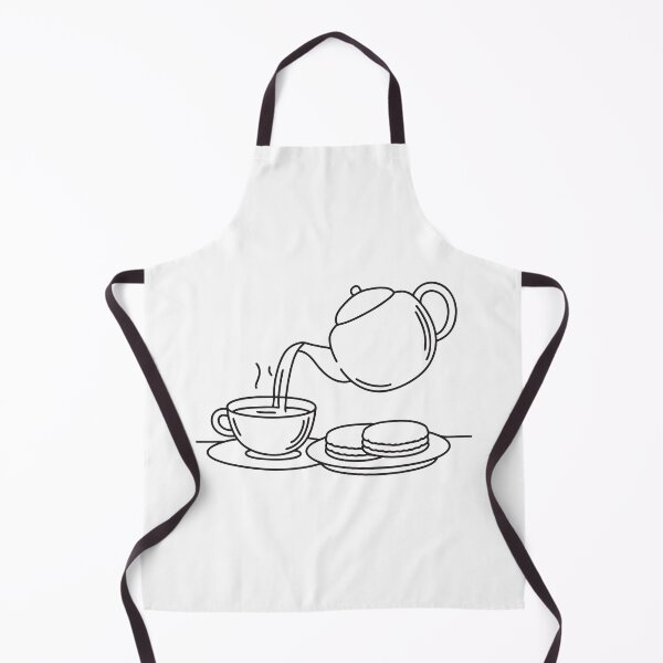 Item preview, A teapot pouring tea into a cup near a plate of biscuits designed and sold by rasagamastore.