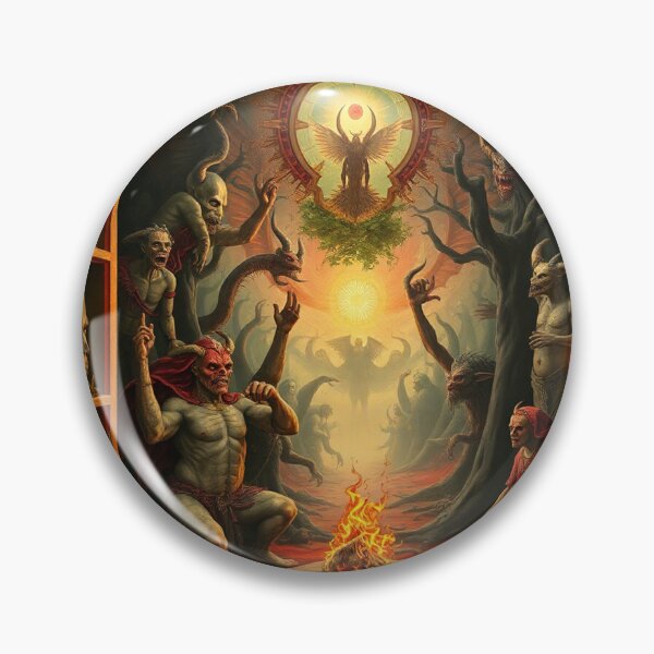 Item preview, Depiction of the layers of Hell fantastical artwork designed and sold by Vintage Designs +.