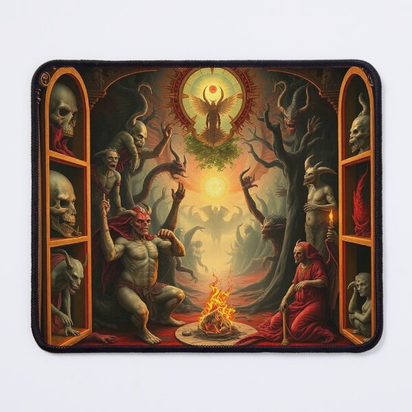 Item preview, Depiction of the layers of Hell fantastical artwork designed and sold by Vintage Designs +.