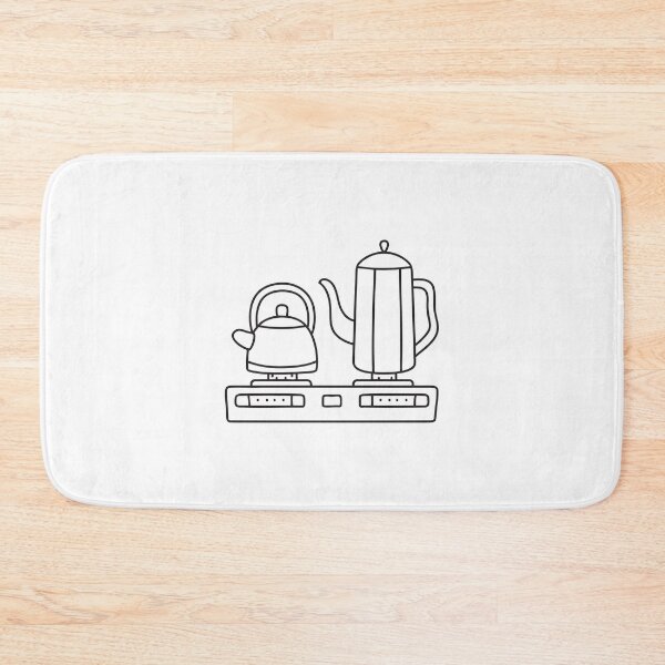 Item preview, A teapot resting on a stove beside a kettle designed and sold by rasagamastore.