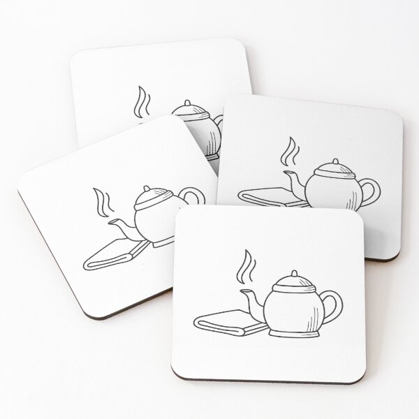 Item preview, A teapot with steam rising beside a folded napkin designed and sold by rasagamastore.
