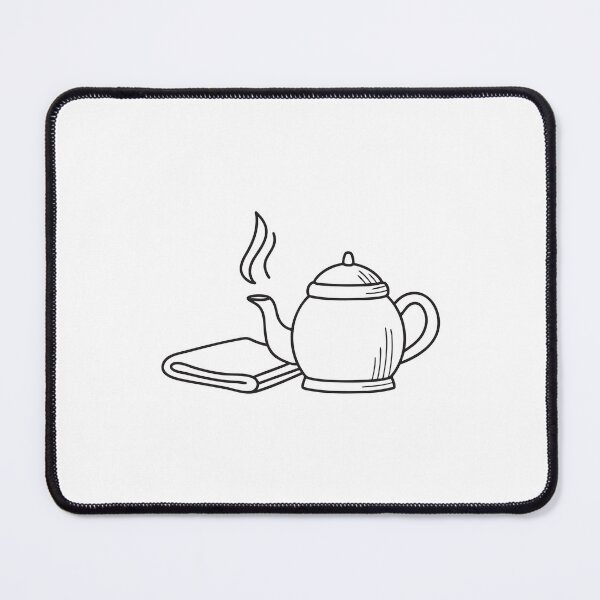 Item preview, A teapot with steam rising beside a folded napkin designed and sold by rasagamastore.