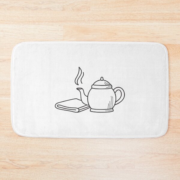 Item preview, A teapot with steam rising beside a folded napkin designed and sold by rasagamastore.