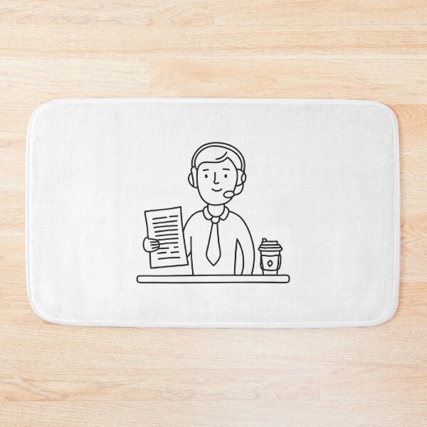 Item preview, A telemarketer holding a script beside a coffee cup designed and sold by rasagamastore.