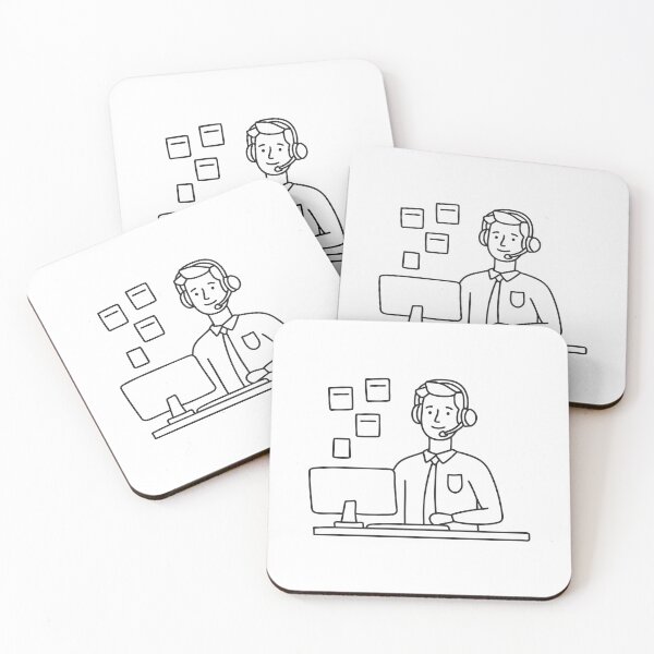 Item preview, A telemarketer sitting near sticky notes on a cubicle wall designed and sold by rasagamastore.