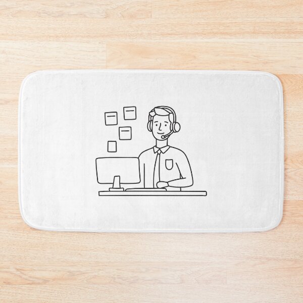 Item preview, A telemarketer sitting near sticky notes on a cubicle wall designed and sold by rasagamastore.
