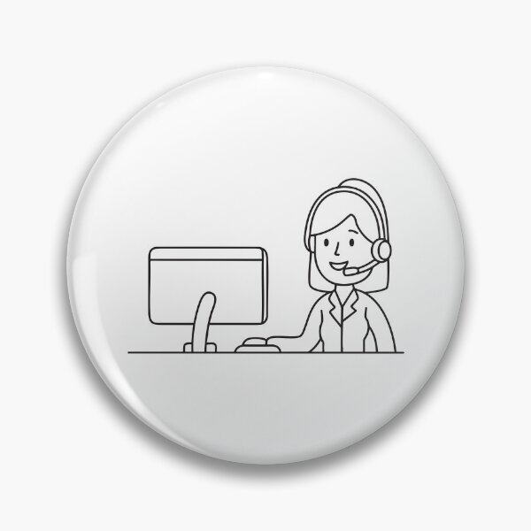 Item preview, A telemarketer wearing a headset beside a computer monitor designed and sold by rasagamastore.