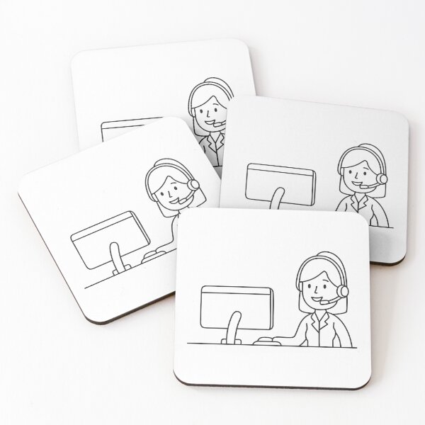 Item preview, A telemarketer wearing a headset beside a computer monitor designed and sold by rasagamastore.