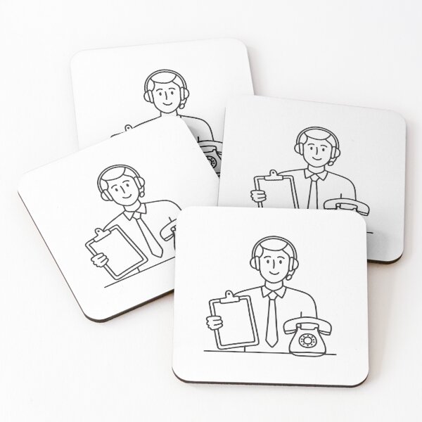 Item preview, A telemarketer with a clipboard beside a ringing telephone designed and sold by rasagamastore.