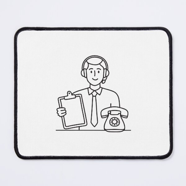 Item preview, A telemarketer with a clipboard beside a ringing telephone designed and sold by rasagamastore.