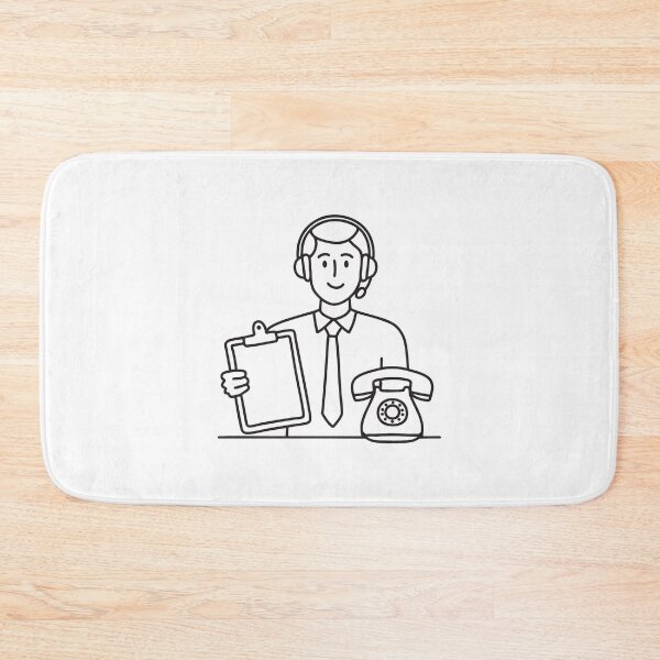 Item preview, A telemarketer with a clipboard beside a ringing telephone designed and sold by rasagamastore.