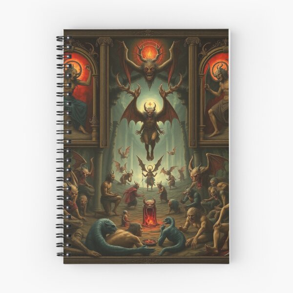 Item preview, Depiction of the layers of Hell fantastical artwork designed and sold by Vintage Designs +.