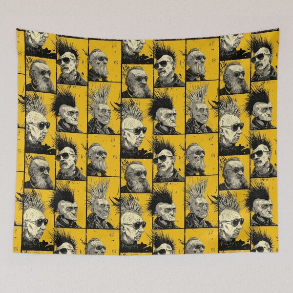 Item preview, Old Punks Never Die | Seven punk rockers with mohawks | Rebel Style Design designed and sold by drizzd.
