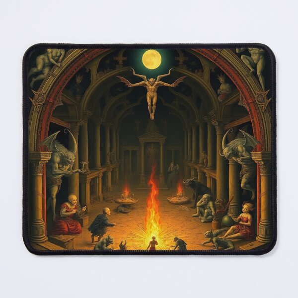 Item preview, Depiction of the layers of Hell fantastical artwork designed and sold by Vintage Designs +.